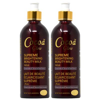 Cocoa Glow Supreme Brightening Beauty Milk 16.8oz (Pack of 2)