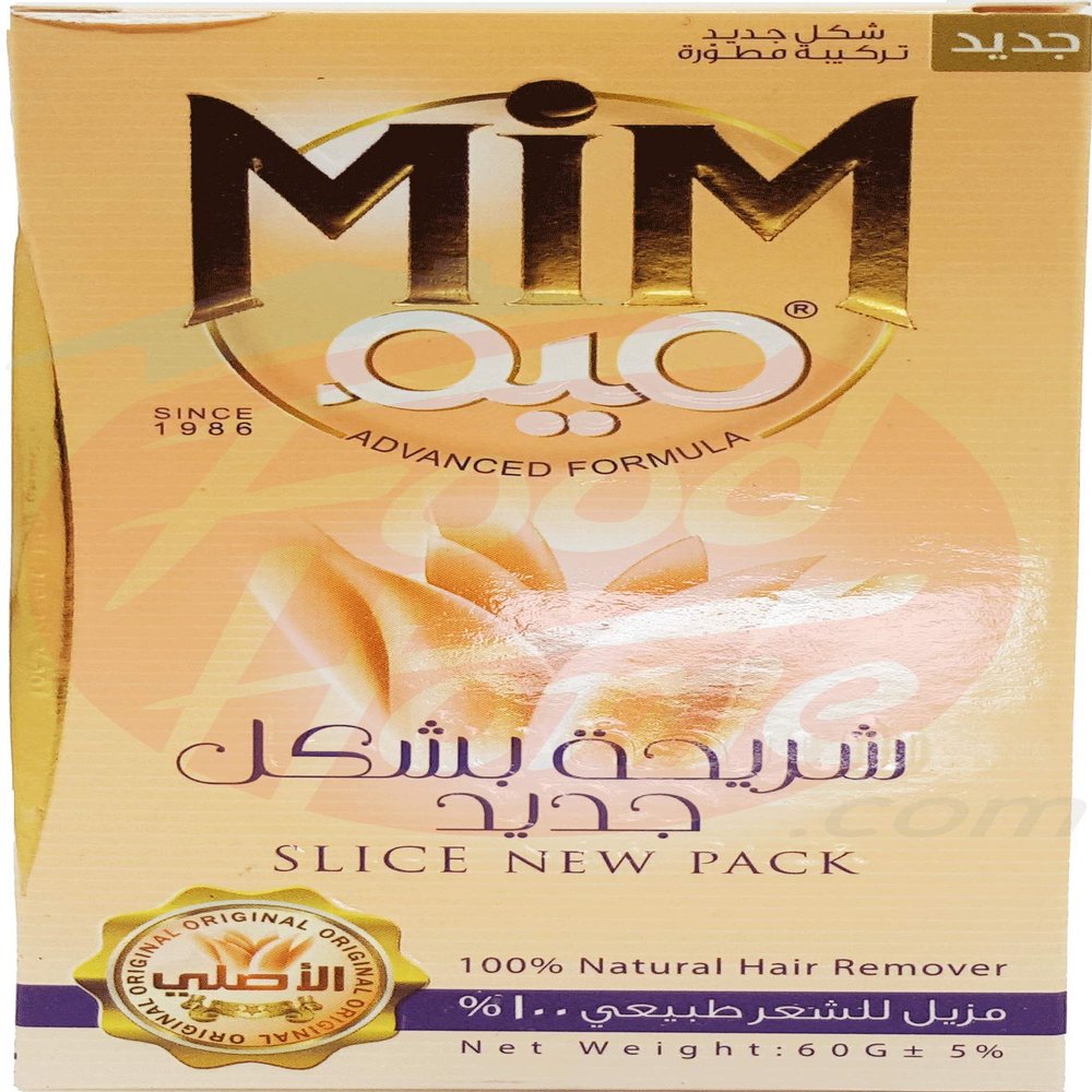MIM hair remover, 100% natural, Slice new pack, 60-gram box (pack of 1)