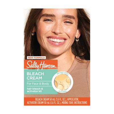 Sally Hansen Bleach Cream for Facial & Body Hair | Vegan Formula with Glycerin | All Skin Types | Pack of 2 (Package May Vary)
