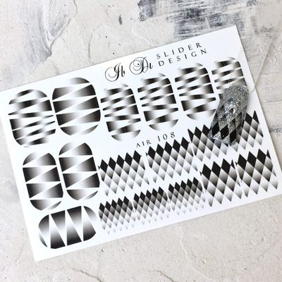IBDI Geometric nail Decals/Sliders for manicure or pedicure, Decal for nails, Slider for manicures and pedicures, Nail art