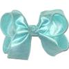 DU-114M Medium Iridescent Aqua Dupioni Silk Hair Bow view 1