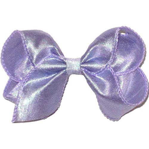 DU-121S Toddler Iridescent Orchid Dupioni Silk Hair Bow