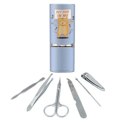 Put Food in Me Hungry Cat Funny Stainless Steel Manicure Pedicure Grooming