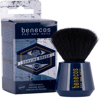 BENECOS - for Man Only - Shaving Brush - in Soft Synthetic bristles - to Apply Cream or Shaving Foam - Vegan, Cruelty Free