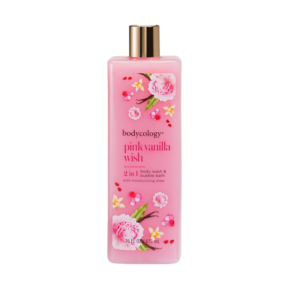 2 in 1 Body Wash and Bubble Bath - Pink Vanilla Wish by Bodycology for Women - 16 oz Body Wash