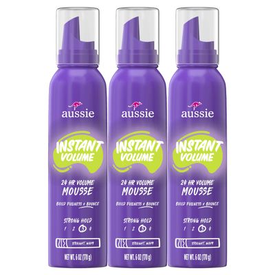 Aussie Instant Volume Mousse Triple Pack, 24-hour Volume Mousse, 6 oz