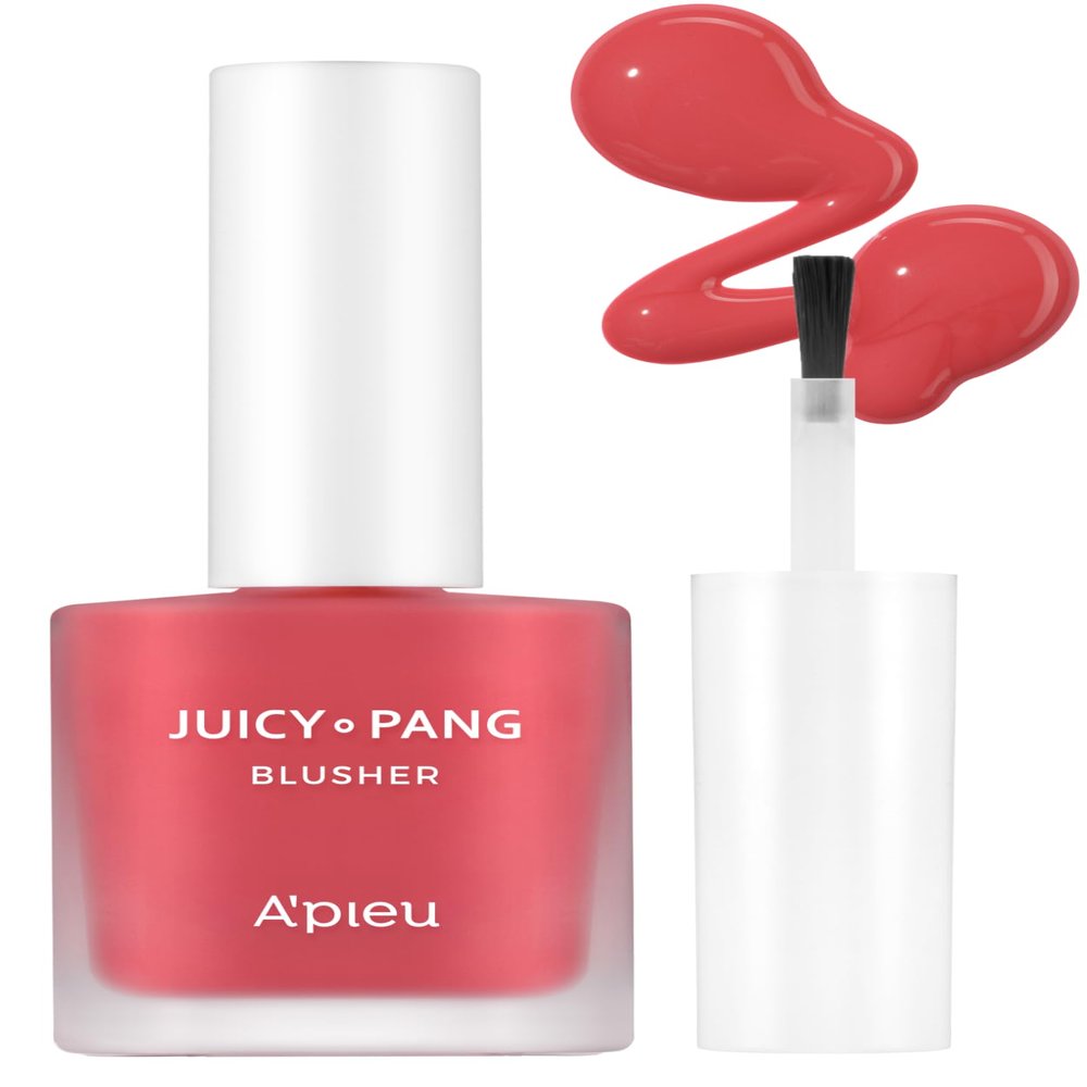 A'PIEU Juicy-Pang Water Blusher [RD01]  Fruity Liquid Blush for Cheeks, Buildable & Blendable Color, Hydrating Dewy Finish with Fruit Extract Blend & Rose Flower Water, 0.31 fl oz
