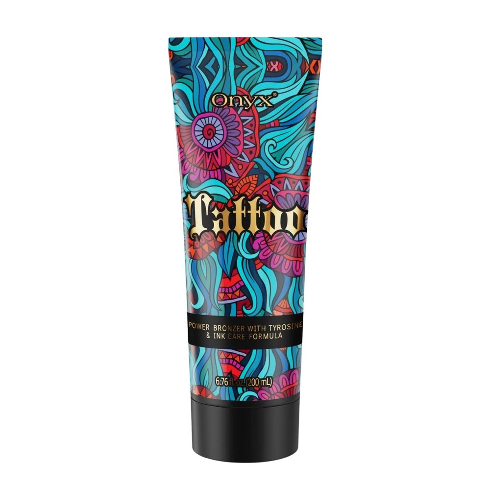 Tattoo Safe Tanning Bed Lotion - Indoor Dark Tanning Accelerator with Fade Protection | Tattoo Color Enhancer & Hydrating Skin Formula | 6.76 Fl Oz