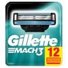 Gillette Mach3 Razor Blades, 12 Replacement Blades for Men's Wet Razors with Triple Blade view 1