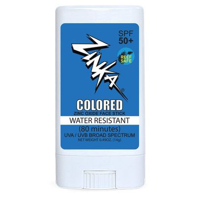 Zinka Sunscreen SPF 30 All Natural Vegan Mineral Blue Colored Face Stick