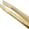 ZWILLING Tweezer Slanted (plucking eyebrows, removing splinters, hand finished, roughened tips, hypoallergenic), Premium, Gold, 3.5 inch view 2