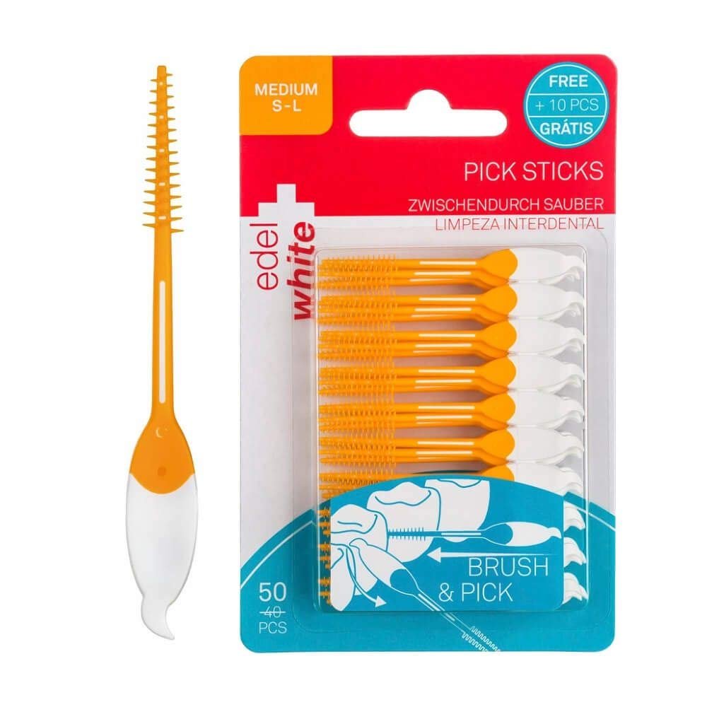 Edel+White Pick Dental Sticks Medium S-L - 50 pack