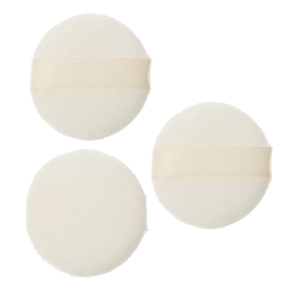 3 Pcs Cosmetic Powder Puff Ultra Soft Short Plush Fluffy Face Powder