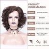 SEVENCOLORS Short Brown Curly Wigs for Black Women Synthetic Mixed Brown Big Curly Bob Wig view 2