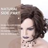 SEVENCOLORS Short Brown Curly Wigs for Black Women Synthetic Mixed Brown Big Curly Bob Wig view 4