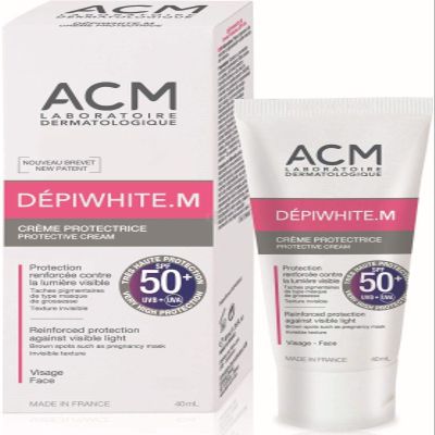 Acm laboratoires depiwhite m spf 50+ invisible protective cream 40ml. new