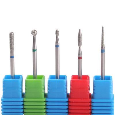 MZCMSL Russian Manicure Drill Bits, Cylinder/Ball/Flame/Needle Cuticle Bit,3/32 Shank Diamond Nail Drill Bit,5pcs