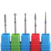 MZCMSL Russian Manicure Drill Bits, Cylinder/Ball/Flame/Needle Cuticle Bit,3/32 Shank Diamond Nail Drill Bit,5pcs view 1