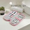 Manicure Set Solingen Made in Germany - 7 Piece Exclusive Finger & Toe Nail Clippers Kit for Women and Men in Real Leather Case, Color Rosa view 2