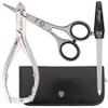 3 Swords Germany - brand quality professional TOE NAIL NIPPER and BEARD SCISSORS set STAINLESS STEEL INOX wave clipper, head cutter with case for ingrown toe nails pedicure by 3 Swords (219) view 1