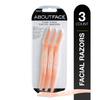About Face Fuzz-Free Facial Razors - 3 Beauty Groomers for Hair Removal, Ideal for Shaving, Exfoliating, Dermaplaning and Brow Shaping, Japanese Steel Gently Removes Facial Hair view 1