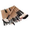 MIPPER 18pcs Makeup Brushes Set with Fan-shaped for Eye shadow Eyebrow Blush Eyeliner Eyelash (gold+black) view 2