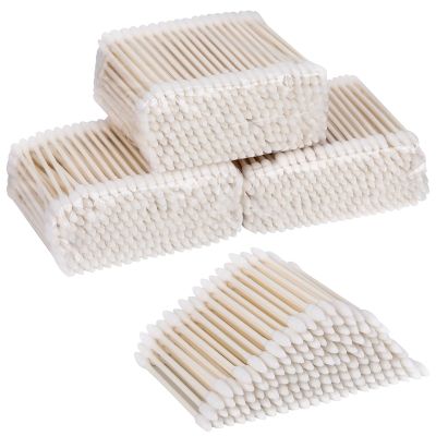 800 Count Precision Tips Cotton Swabs 3" Double Pointed Tip Ear Swabs with Paper Sticks Cotton Buds Cotton Tipped Applicators