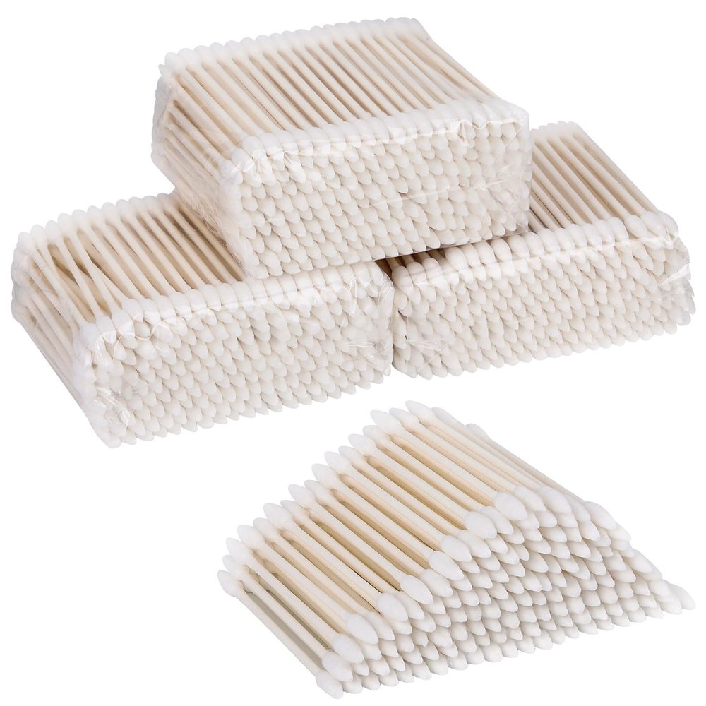 800 Count Precision Tips Cotton Swabs 3" Double Pointed Tip Ear Swabs with Paper Sticks Cotton Buds Cotton Tipped Applicators