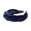Anna Fashion Headband, Velvet, Twist 1.5" Wide Blue view 1