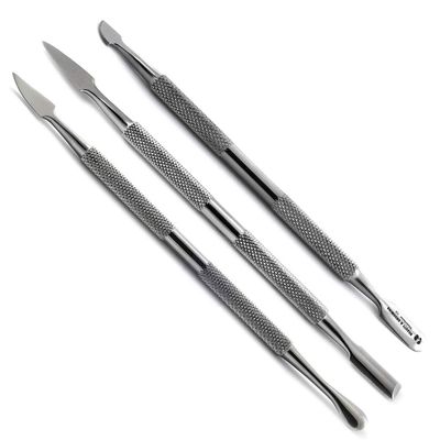 3Pcs Cuticle Pusher Tools Spoon Knife Gauge Finger Nail Cleaner Dead Skin Remover Gel Polish Manicure Pedicure