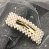 Set of 2 Gold and Silver Women Sweet Imitation Pearl Hairpin Hair Clips Hair Accessories Simple Fashion Alloy BB Hairgrip (A#) view 4