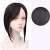 100% Real Human Hair Forehead Bangs 2.4" x 4.7" Hand Tied Mono Base Clip on Bang Hair Extensions Hairpieces for Women, 10" Natural Black view 2