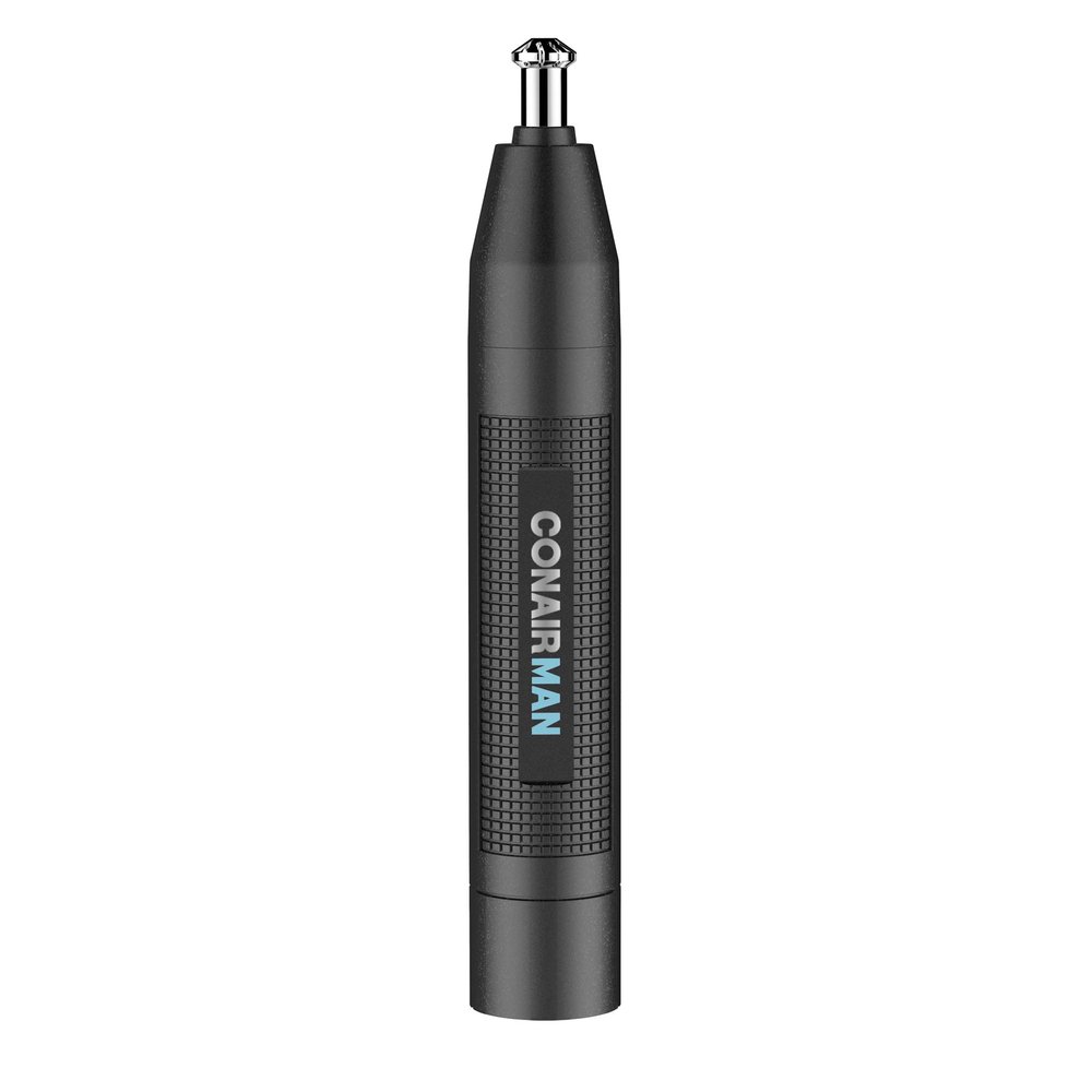 ConairMan Nose Hair Trimmer for Men, For Nose, Ear, and Eyebrows, Patent 360 Bevel Blade for No Pull, No Snag Trimming Experience, Cordless Lithium-Powered Trimmer with Drawstring Bag
