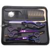 Purple Dragon 5.5 inch Hair Cutting Scissors Set with Razor, Leather Scissors Case, Barber Hair Cutting Shears Hair Thinning/Texturizing Shears for Professional Hairdresser or Home Use (Purple) view 1