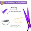 Purple Dragon 5.5 inch Hair Cutting Scissors Set with Razor, Leather Scissors Case, Barber Hair Cutting Shears Hair Thinning/Texturizing Shears for Professional Hairdresser or Home Use (Purple) view 2