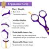 Purple Dragon 5.5 inch Hair Cutting Scissors Set with Razor, Leather Scissors Case, Barber Hair Cutting Shears Hair Thinning/Texturizing Shears for Professional Hairdresser or Home Use (Purple) view 4