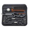 Purple Dragon 5.5 inch Hair Cutting Scissors Set with Razor, Leather Scissors Case, Barber Hair Cutting Shears Hair Thinning/Texturizing Shears for Professional Hairdresser or Home Use (Black) view 1