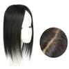 LXUE Human Hair Toppers for Thinning Hair 3.5" x 5.5" Invisible Mono Base Top Hairpieces for Women, 6" Natural Black view 2