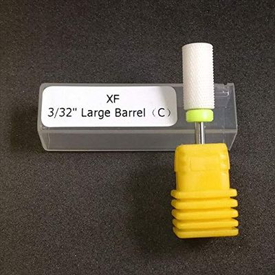 2.35 Large Barrel Ceramic Drill Bit Mini Nail Power Drill Bits Cylinder Electric Drill Accessories Manicure Tools Grinder 3/32" - (Color: LargeBarrel - Yellow)
