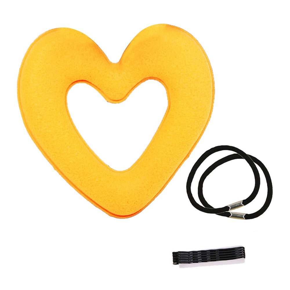 ruiycltd Easy to Use Hair Donut Heart Magic Sponge Bun Maker Hairstyle Styling DIY Tool Accessory Daily Life Party Shopping Yellow