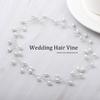 Catery Bride Wedding Headband Pearl Hair Vine Braid Headpieces Bridal Hair Accessories for Women(Sliver) view 2