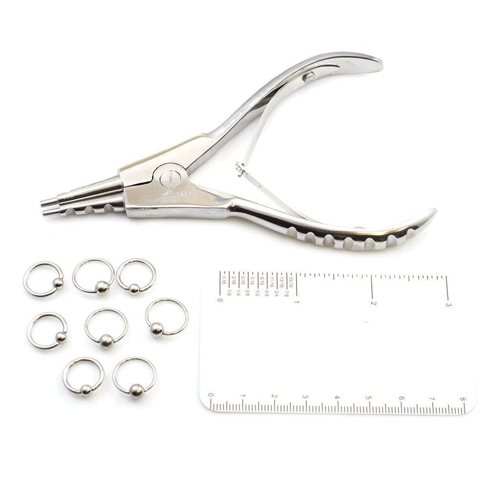 BodyJewelryOnline Captive Bead, Opener and Measurement card Piercing Kit Surgical Steel