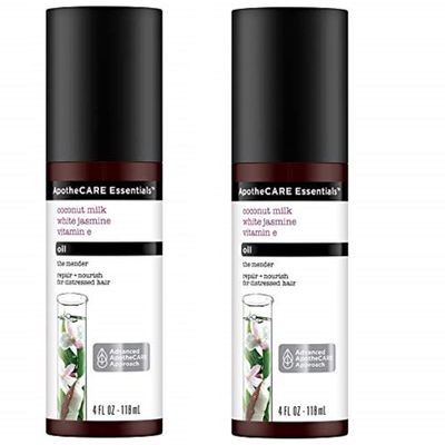 ApotheCARE Essentials The Mender Damaged Hair Repair Oil, Coconut Milk, White Jasmine, Vitamin E, 4 oz, 2-Pack