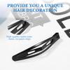 10pcs 6cm Black Snap Hair Clips Simple Oval Metal Barrettes for Girls view 4