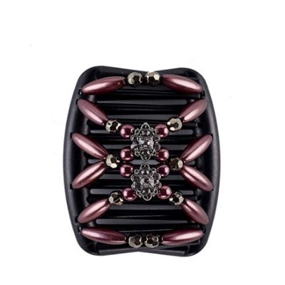 Hairmagic Haircombs. Small Diamante Charcoal Pearl Bronze, Black Combs