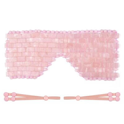 ideayard Rose Quartz Eye Mask, Cooling Eye Mask 100% All Natural Crystal Mask for Facial Puffy Eyes Reusable