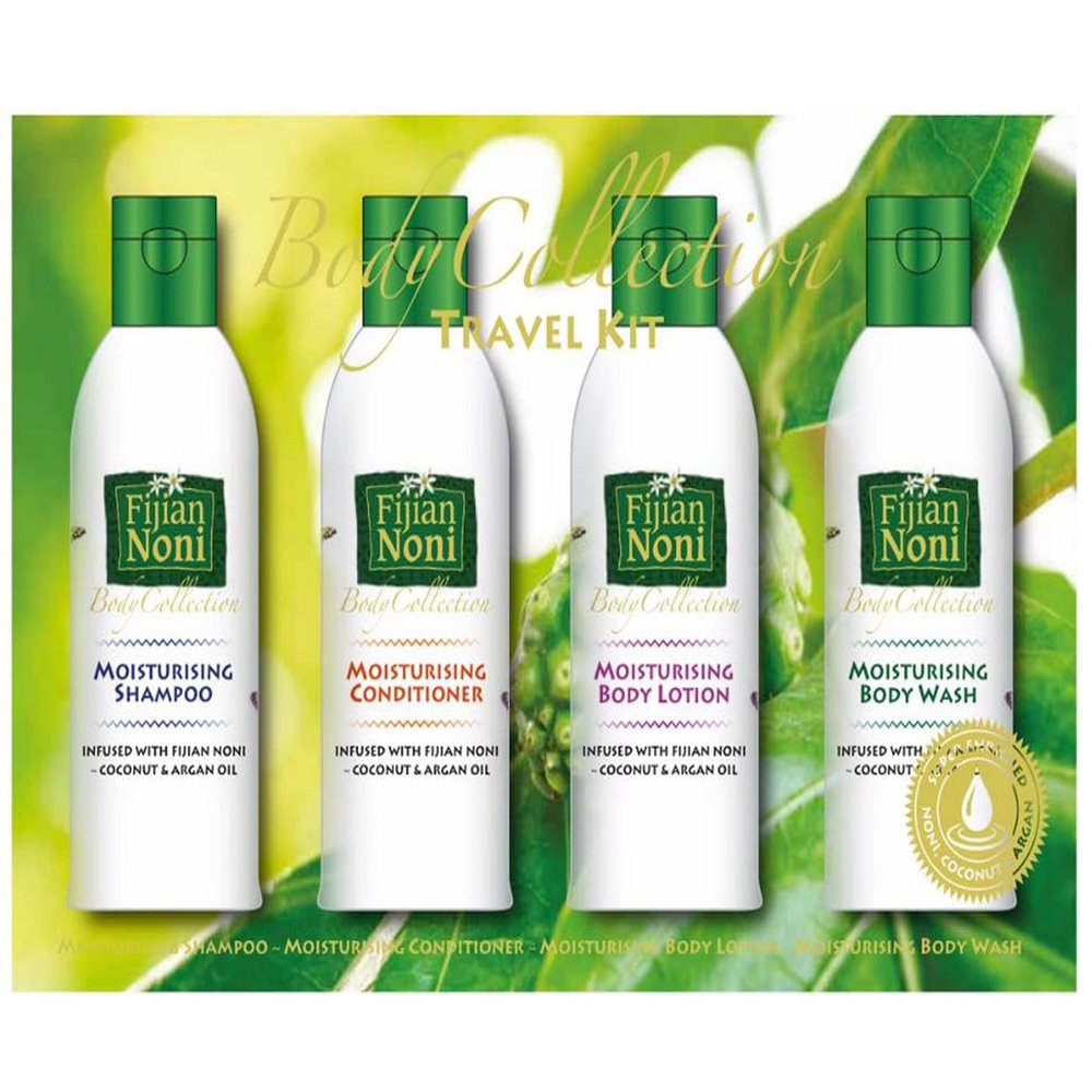 Fijian Noni - Body Collection TRAVEL KIT (Pack of 4) Infusion of Fijian Noni, Pure Coconut & Argan Oil. Gift of Nature!