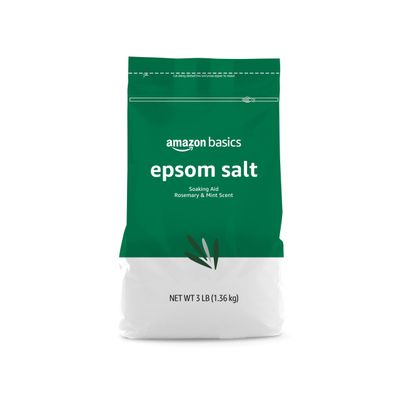 Amazon Basics Epsom Salt Soaking Aid, Rosemary & Mint Scent, 3 pound (Pack of 1) (Previously Solimo)