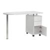 FCH Nail Table with 2 Drawers 1 Cupboard Wrist Rest on Top Table Mobile Beauty Manicure Table Station Salon Desk Equipment White Easy Put Together (Single Side) view 3