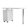 FCH Nail Table with 2 Drawers 1 Cupboard Wrist Rest on Top Table Mobile Beauty Manicure Table Station Salon Desk Equipment White Easy Put Together (Single Side) view 4